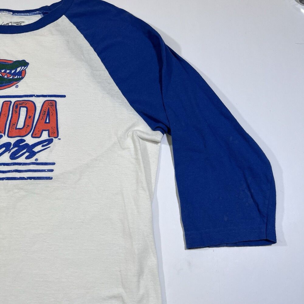 Florida Gators Raglan 3/4 Baseball Tee Distressed Graphic Retro Men's Large NCAA - Picture 3 of 9
